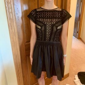 Black free people mesh mini dress